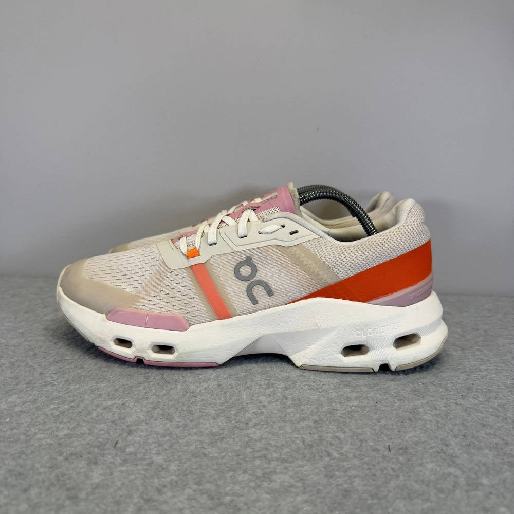On Running Cloudgo Womens Shoes Size 8.5 White Orange Comfort Athletic Sneakers